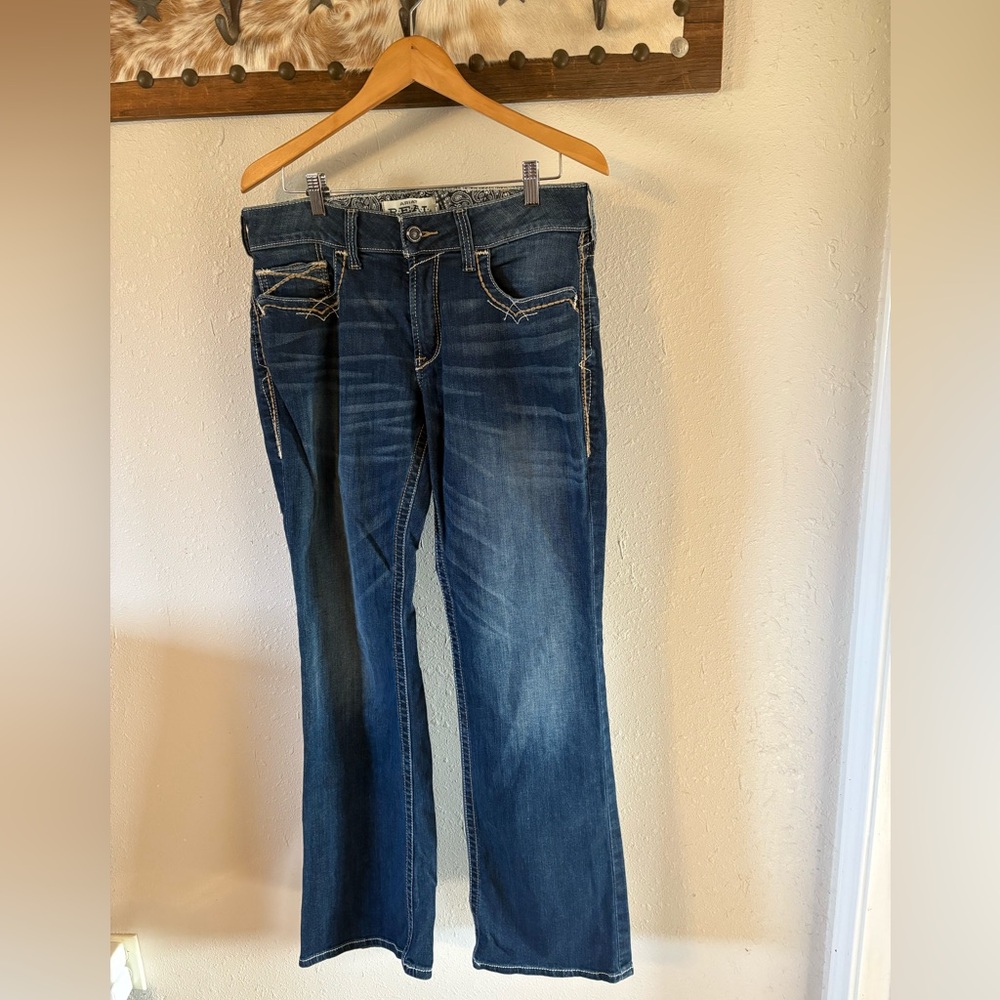Ariat Women's Boot Cut Jeans in Rich Indigo - Picture 8 of 16